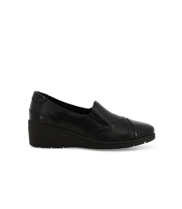 Mocassino donna comodo in morbida pelle nero k91639