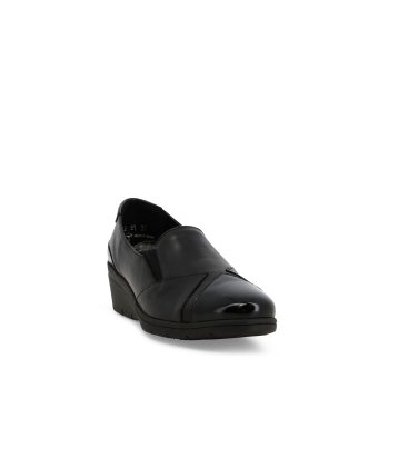 Mocassino donna comodo in morbida pelle nero k91639