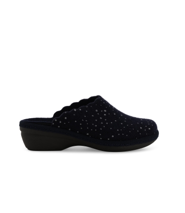 Pantofola donna in tessuto blu pd306z
