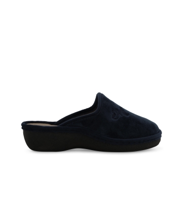 Pantofola donna in tessuto blu pd407z
