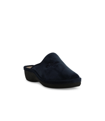 Pantofola donna in tessuto blu pd407z