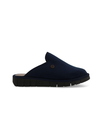 Pantofola donna in tessuto velluto blu pd527