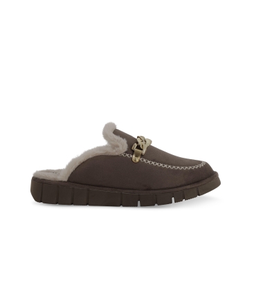 Pantofola donna in camoscio beige taope pd529