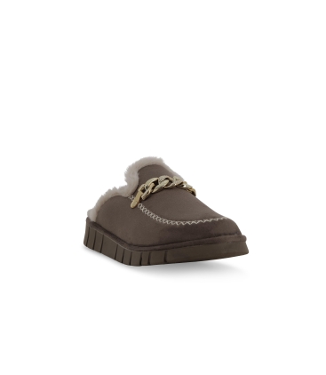 Pantofola donna in camoscio beige taope pd529
