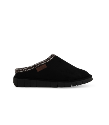 Pantofola donna in camoscio nero pd533