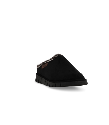 Pantofola donna in camoscio nero pd533