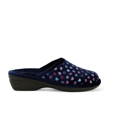 Pantofola donna in tessuto blu pd623