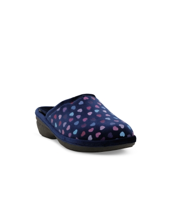 Pantofola donna in tessuto blu pd623