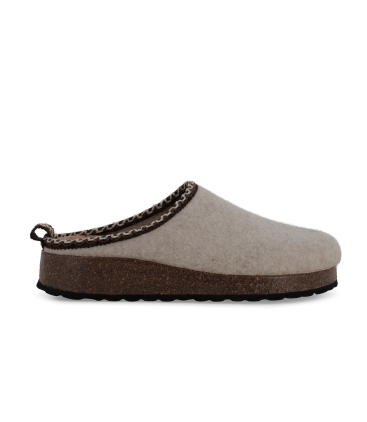 Pantofola donna in tessuto riciclato beige pd836z