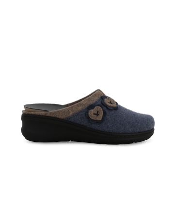 Pantofola donna in tessuto blu pd902z