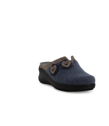 Pantofola donna in tessuto blu pd902z