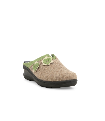 Pantofola donna in tessuto beige pd902z