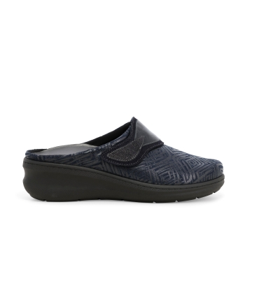 Pantofola donna in camoscio blu notte pd908z