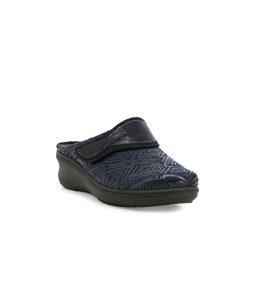 Pantofola donna in camoscio blu notte pd908z