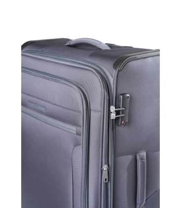 Trolley grande in tessuto grigio