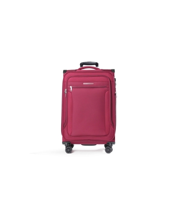 Trolley medio in tessuto rosso