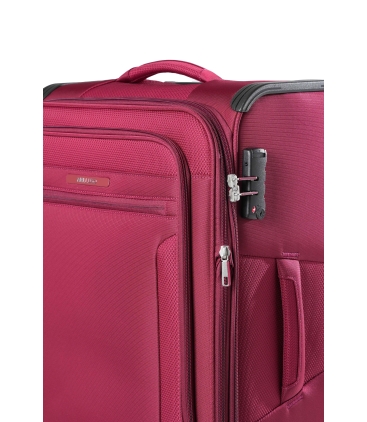 Trolley medio in tessuto rosso