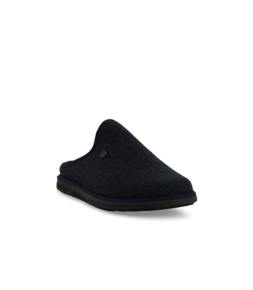 Pantofola uomo in tessuto blu pu307