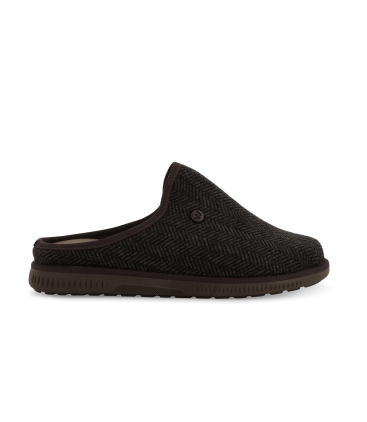 Pantofola uomo in tessuto marrone pu307