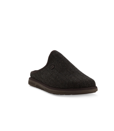Pantofola uomo in tessuto marrone pu307