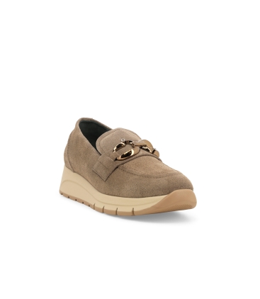 Mocassini donna in camoscio morbidissimi beige r25089