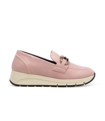 Mocassini donna in pelle morbidissimi rosa skin r25089