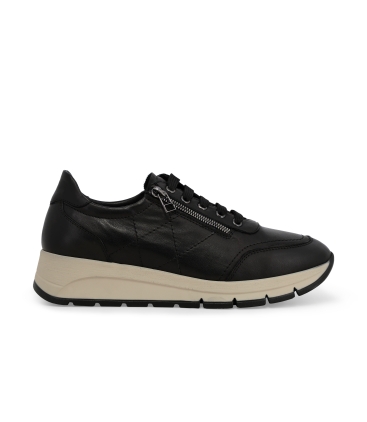 Sneakers donna comode in pelle nero r25093