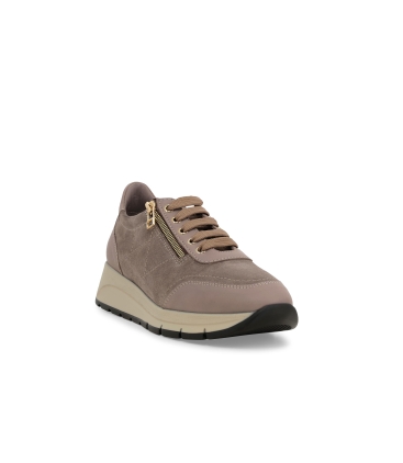 Sneakers donna comode in pelle beige r25093