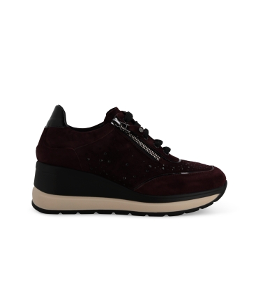 Sneakers donna comode in camoscio bordo r25563