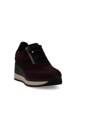 Sneakers donna comode in camoscio bordo r25563