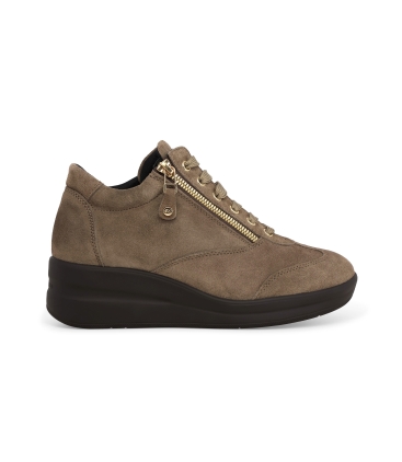 Sneakers donna in camoscio beige r25625z