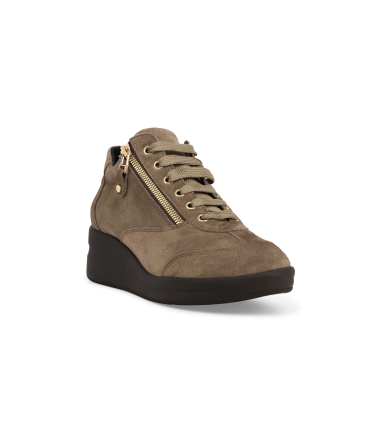 Sneakers donna in camoscio beige r25625z
