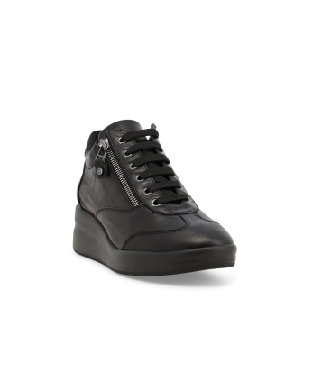 Sneakers donna in pelle nero r25625z