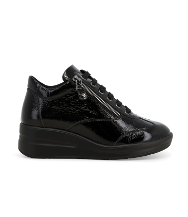 Sneakers donna in vernice nero r25625z