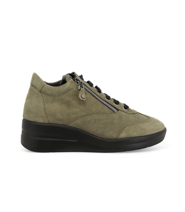 Sneakers donna in camoscio verde r25625z