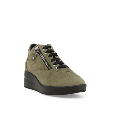 Sneakers donna in camoscio verde r25625z