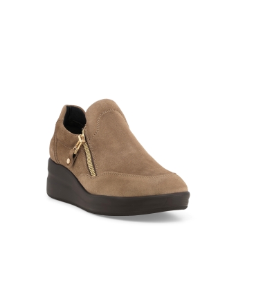 Sneakers donna in camoscio beige r25634z