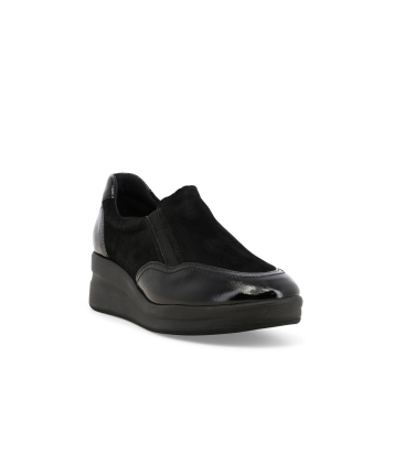 Sneakers donna in camoscio e vernice nero r25641z-254574