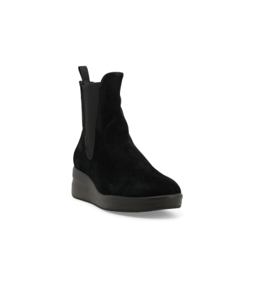 Stivaletto donna in camoscio nero r25651z