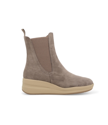 Stivaletto donna in camoscio beige r25651z