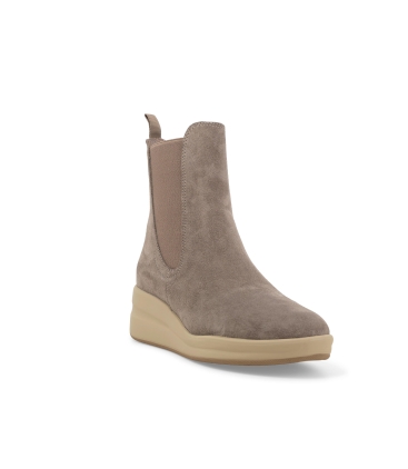 Stivaletto donna in camoscio beige r25651z