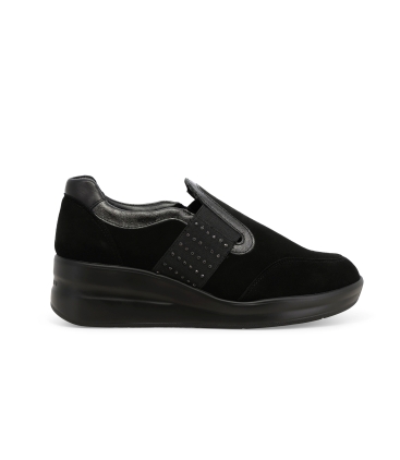 Sneakers donna in camoscio nero r25653z