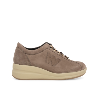 Sneakers donna in camoscio comode beige r25656z