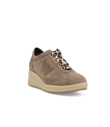 Sneakers donna in camoscio comode beige r25656z