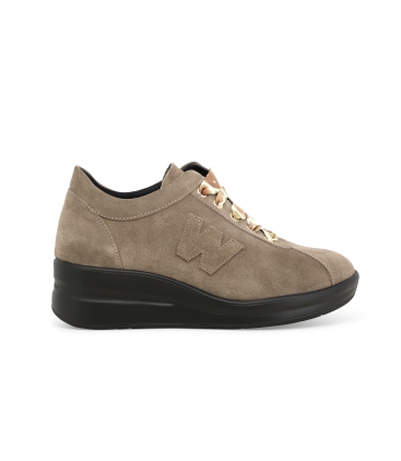 Sneakers donna in camoscio comode beige chiaro r25656z