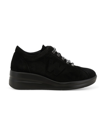 Sneakers donna in camoscio comode nero r25656z
