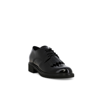 Mocassino allacciato donna in vernice nero r35503z