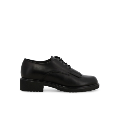 Mocassino allacciato donna in pelle nero r35503z