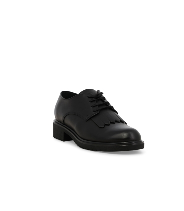 Mocassino allacciato donna in pelle nero r35503z