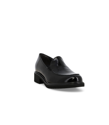 Mocassino donna in morbida vernice nero r35511z